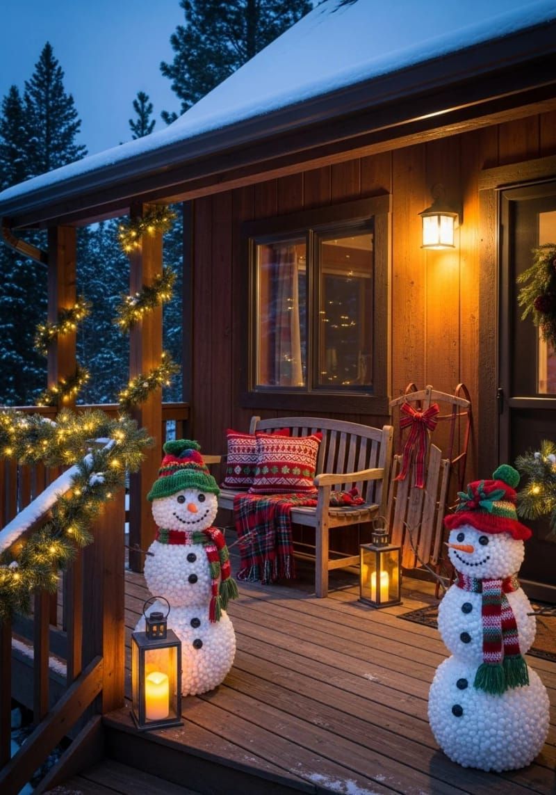 15. Foam Ball Topiary Snowmen for Corners - photo 3
