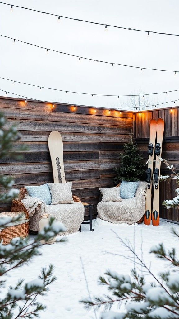 Ski and Snowboard Patio Decor