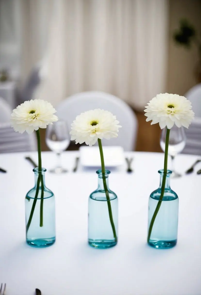 8) Single Stem Flowers in Bud Vases