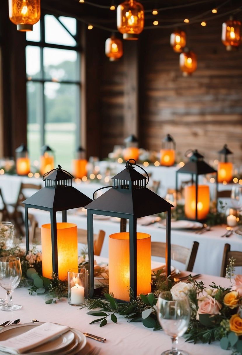 12) Amber Lanterns for Soft Lighting