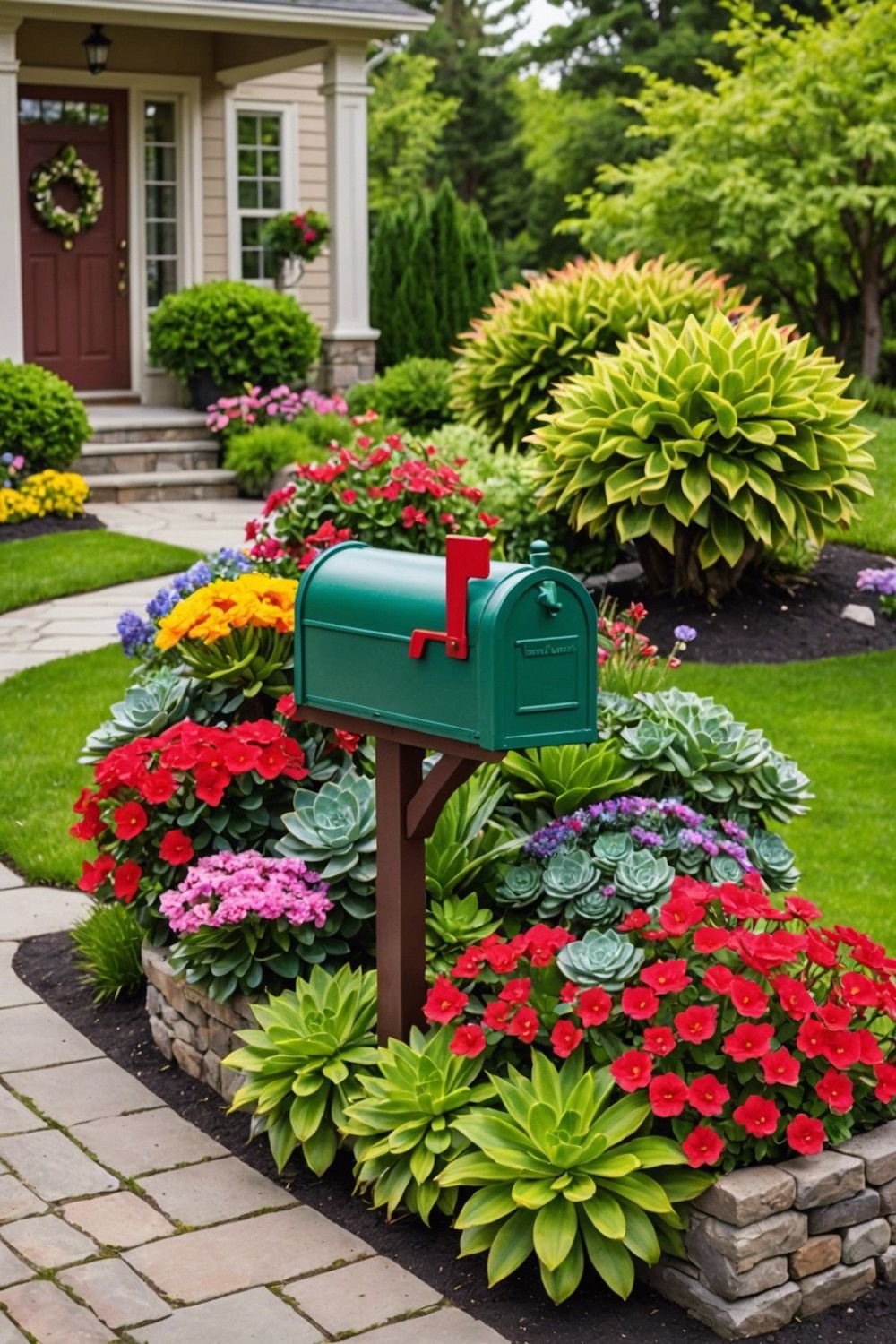 Bright Planter Box Mailbox Ideas