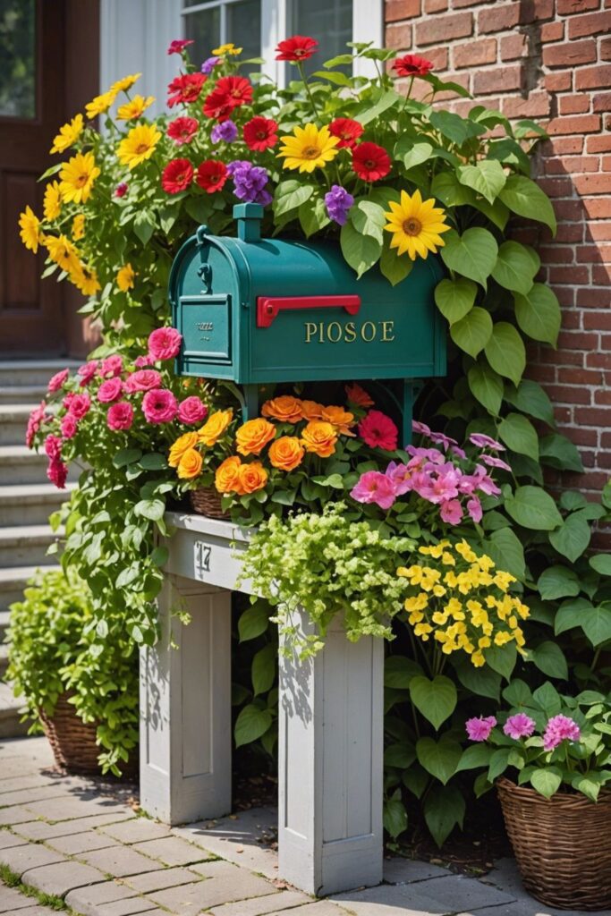 Overflowing Bloom Basket Mailbox Design