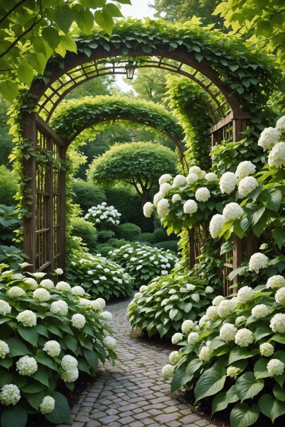 Fairy-Tale Style with Climbing Hydrangeas and Fragrant Hostas
