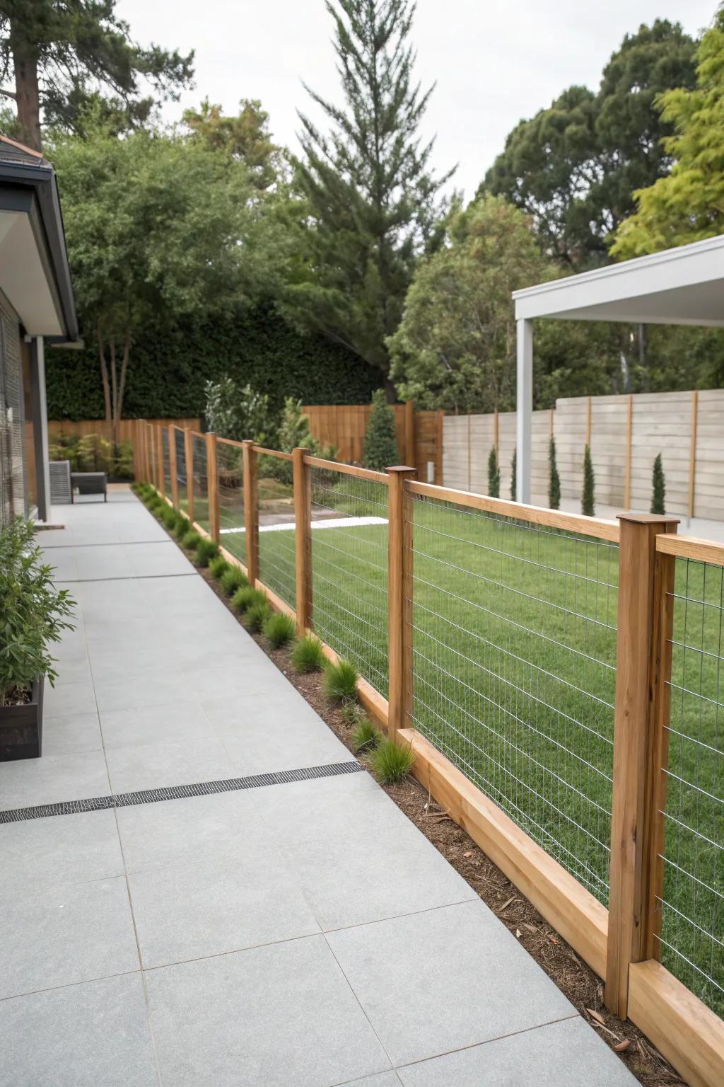 5. Minimalist Clean-Line Fencing