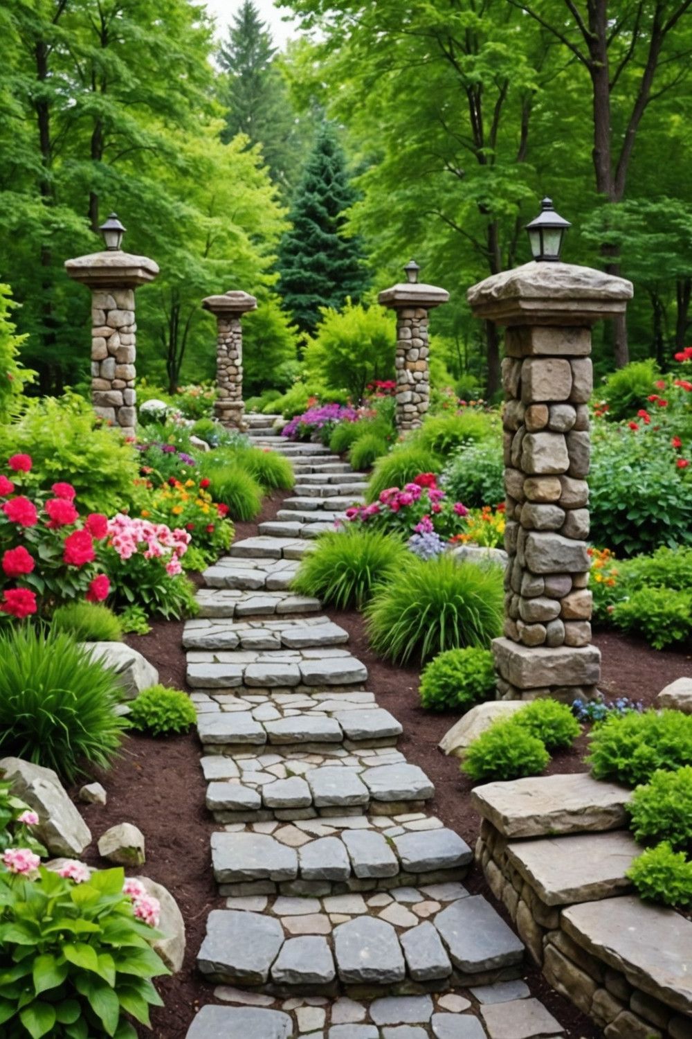 Add Rustic Stone Pillar Accents