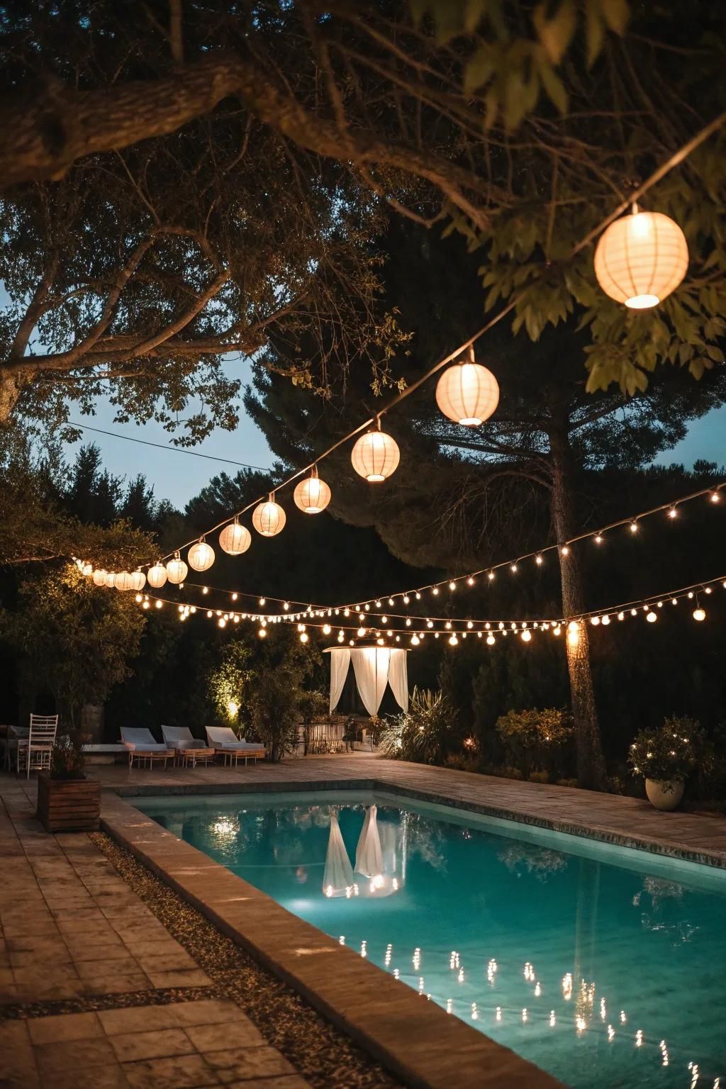 Ambient Lighting for Poolside Evenings