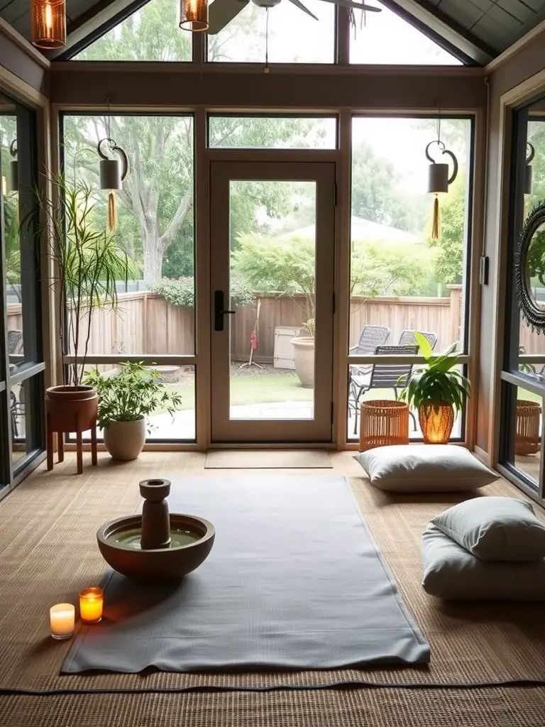 39. Screened Porch Set Up for Meditation