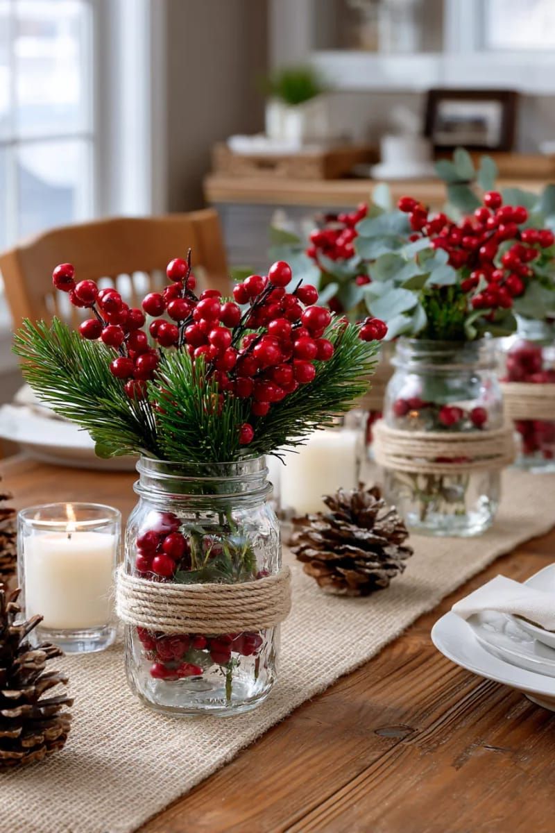 9. Twine-Wrapped Mason Jars With Berries - photo 3