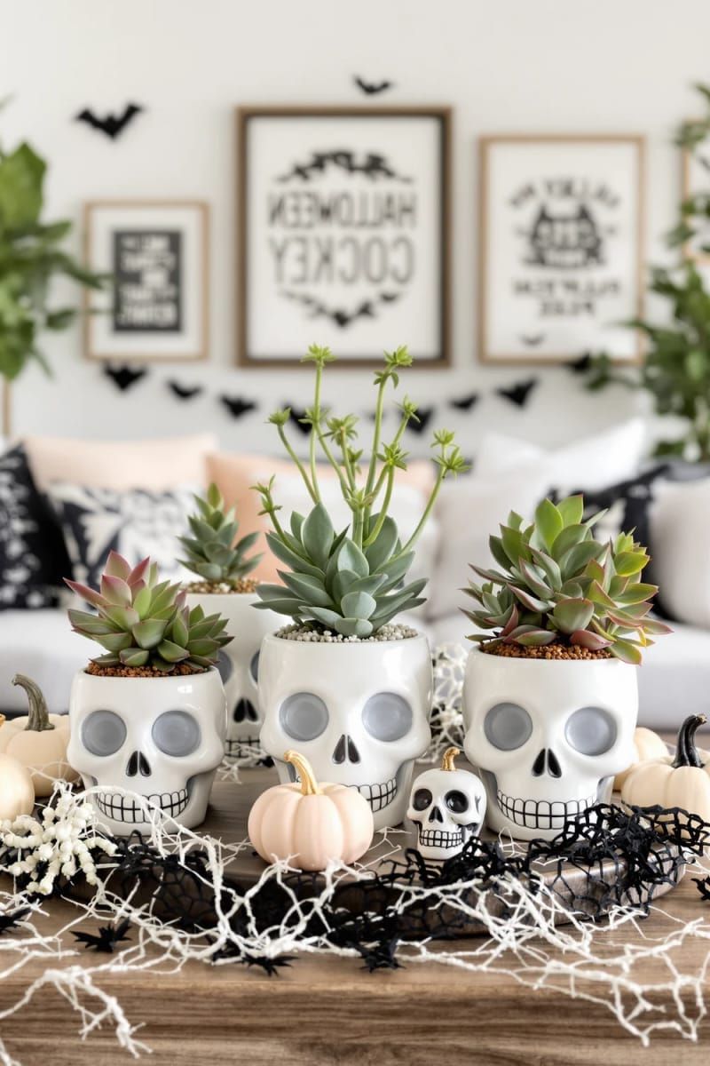 10. Cheerful Skeleton Succulent Planters - photo 3