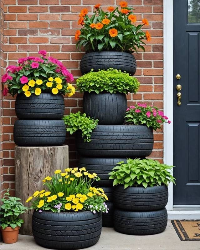 Upcycled Tire Planters