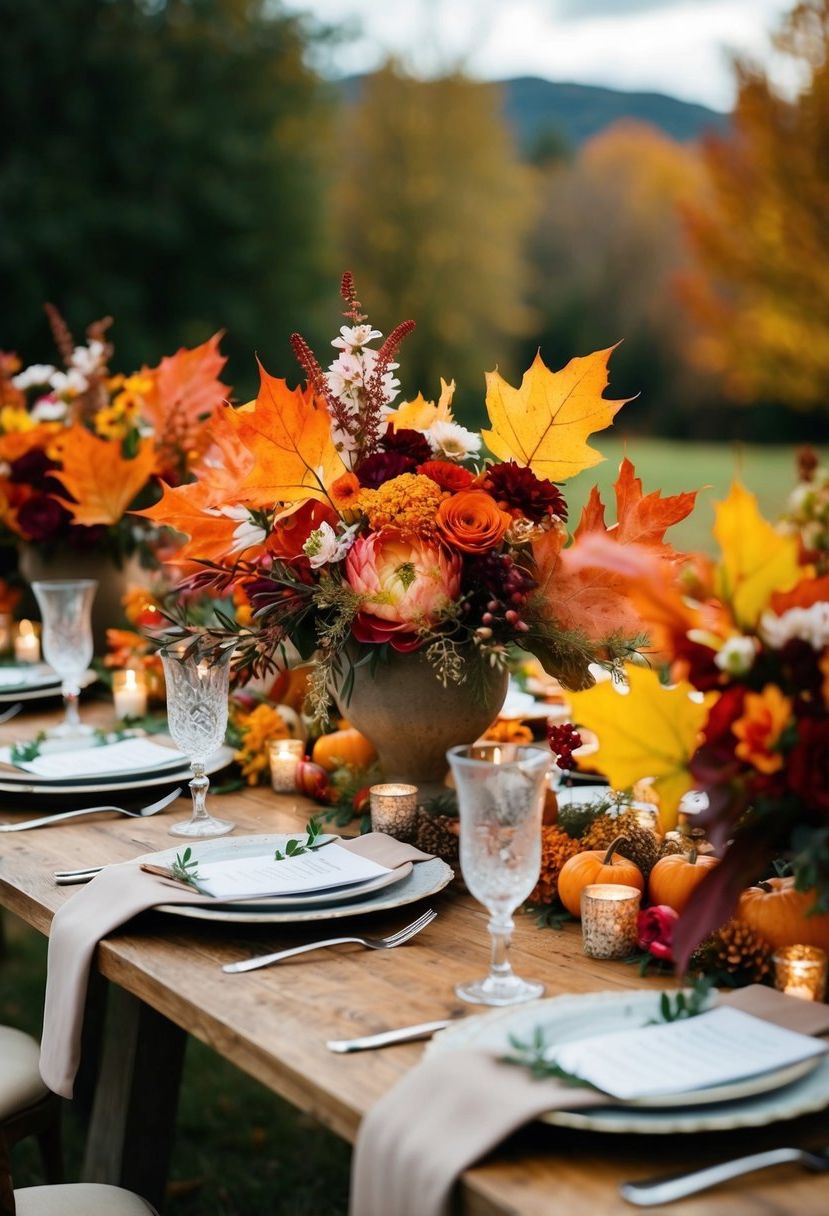 5) Colorful Fall Leaf Accent Ideas