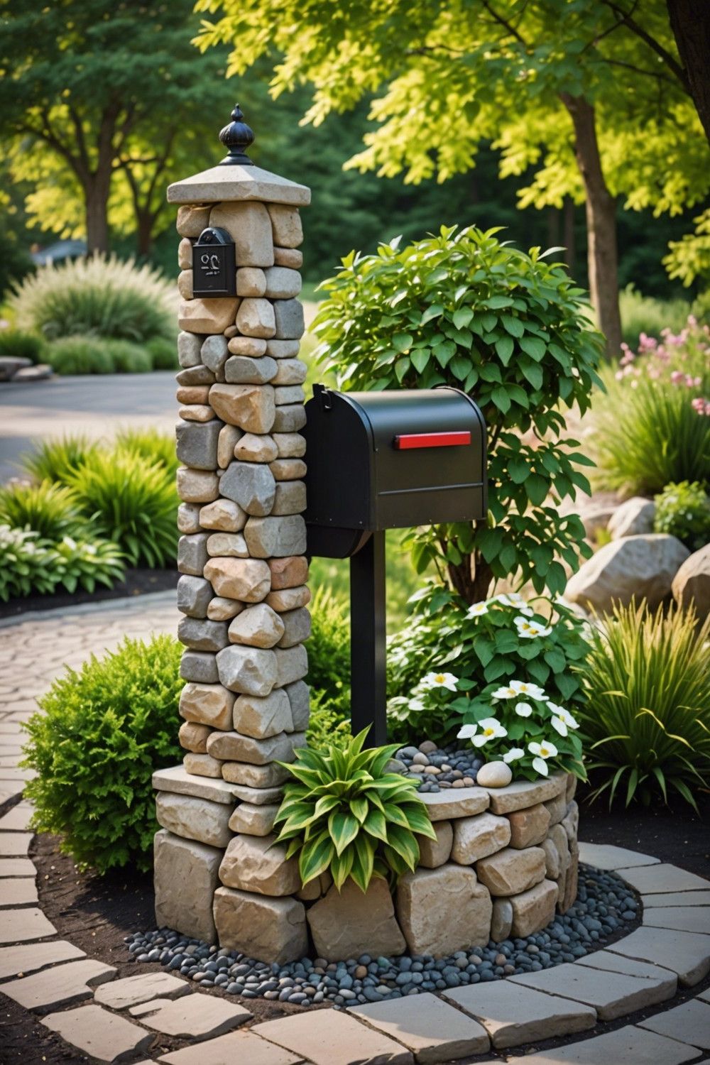 Natural Stone Mailbox Accents
