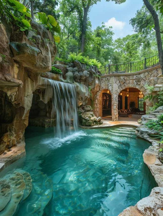 2025’s Top 47 Backyard Pool Ideas: Waterfall Wonders - photo 10