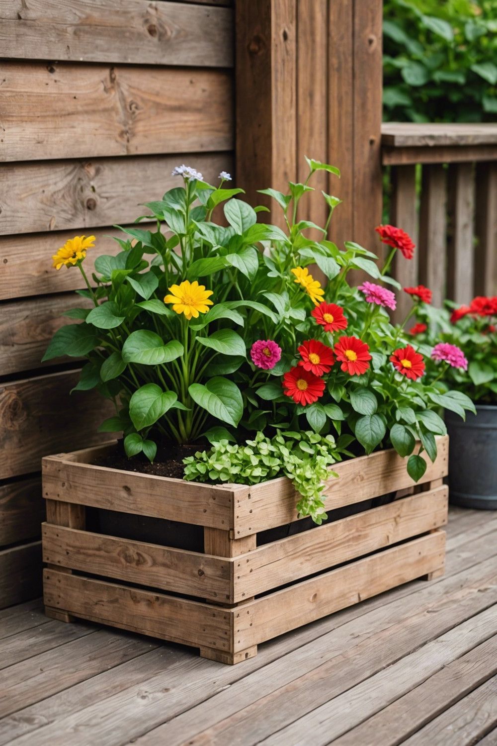 DIY Wooden Crates Planter Box