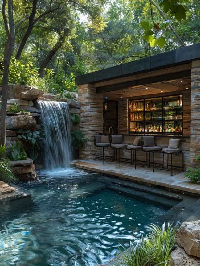 2025’s Top 47 Backyard Pool Ideas: Waterfall Wonders - photo 25