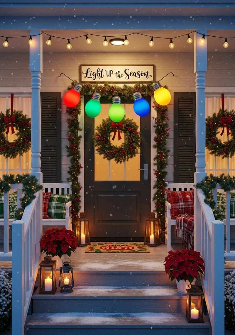 10. Light Bulb String Sign Reading Illuminate the Season - photo 2