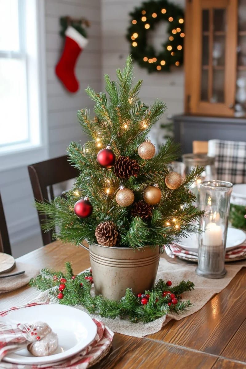 4. Tin Bucket Mini Christmas Tree - photo 3