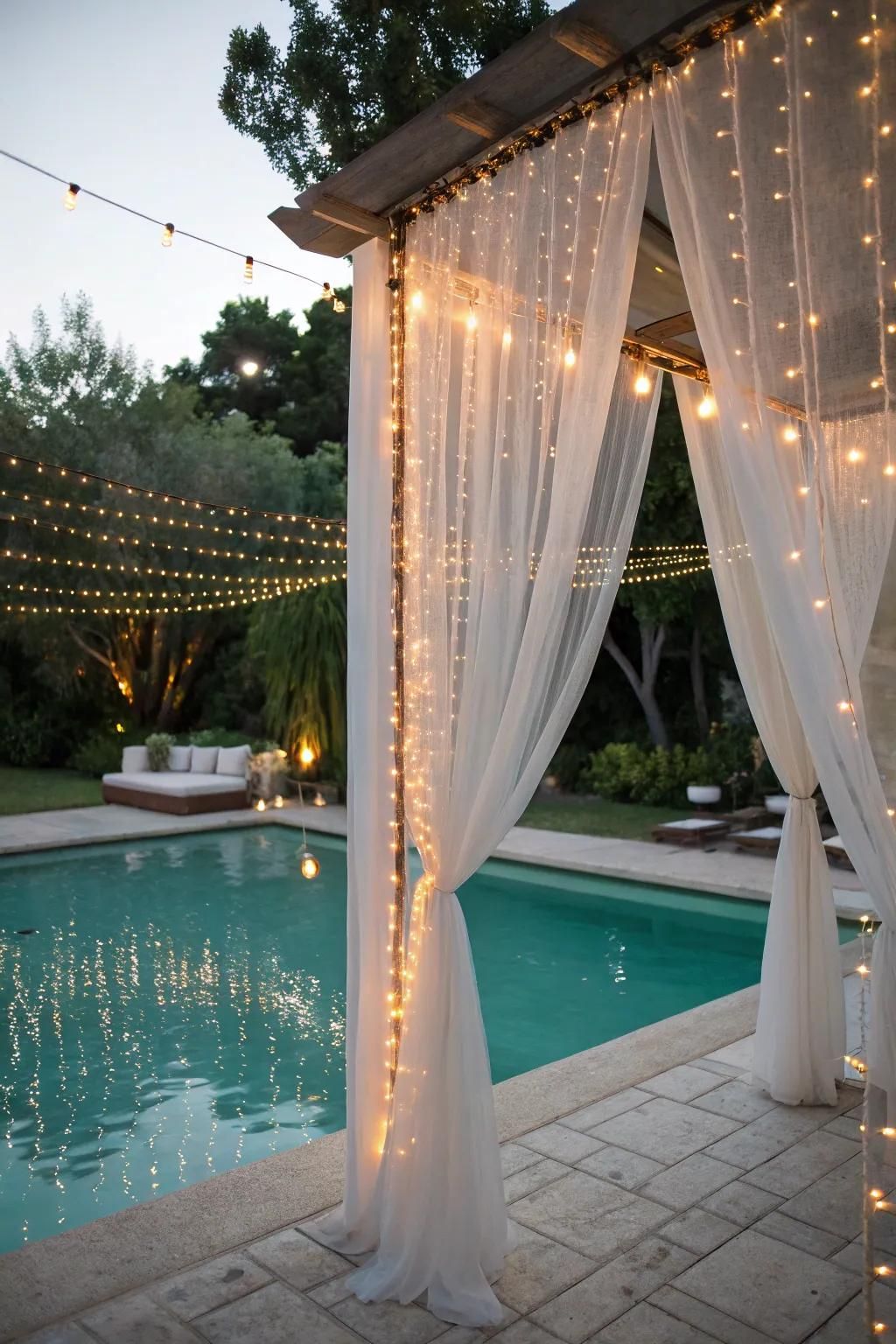 5. Draped Curtain Lights for Cozy Nights