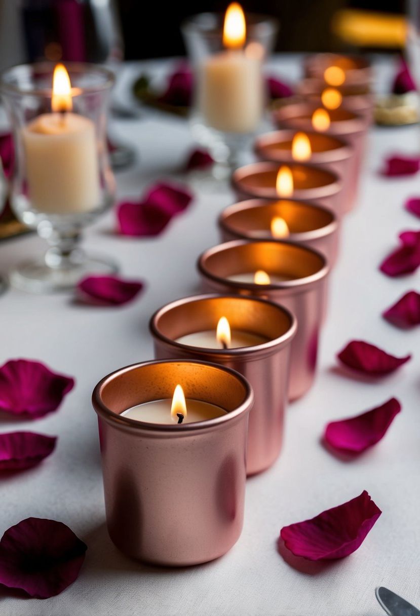 8) Metallic dusty rose candle holders