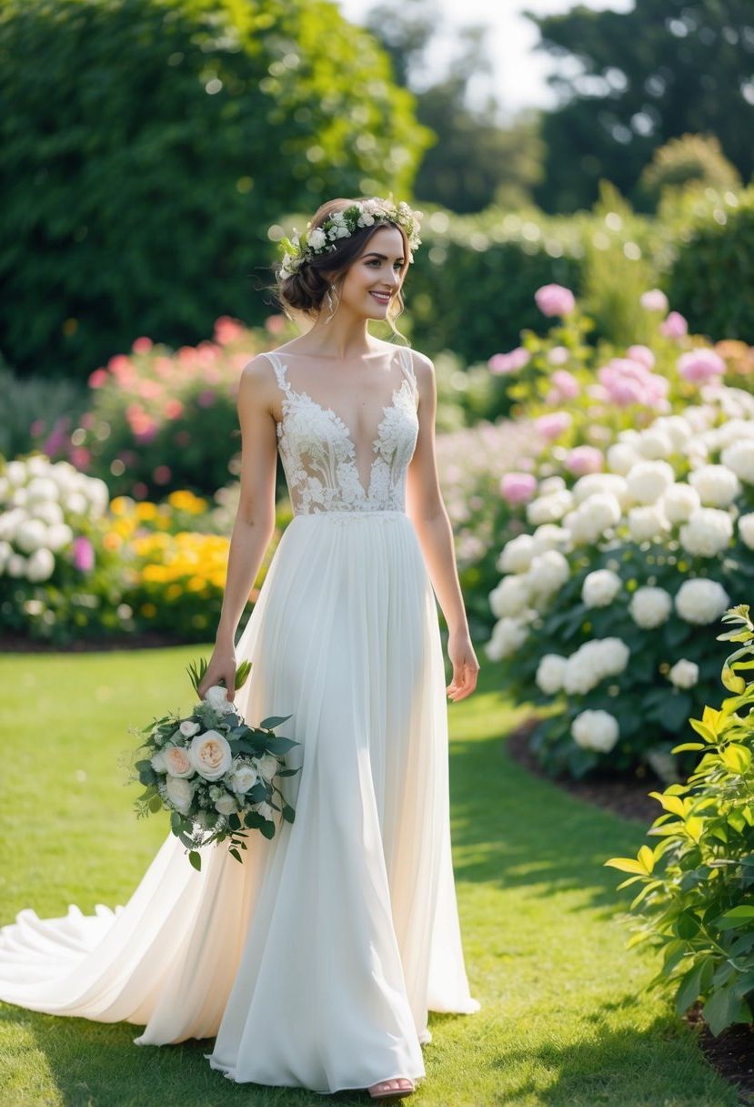 9) Top Your Wedding Hairstyle with a Flower Crown
