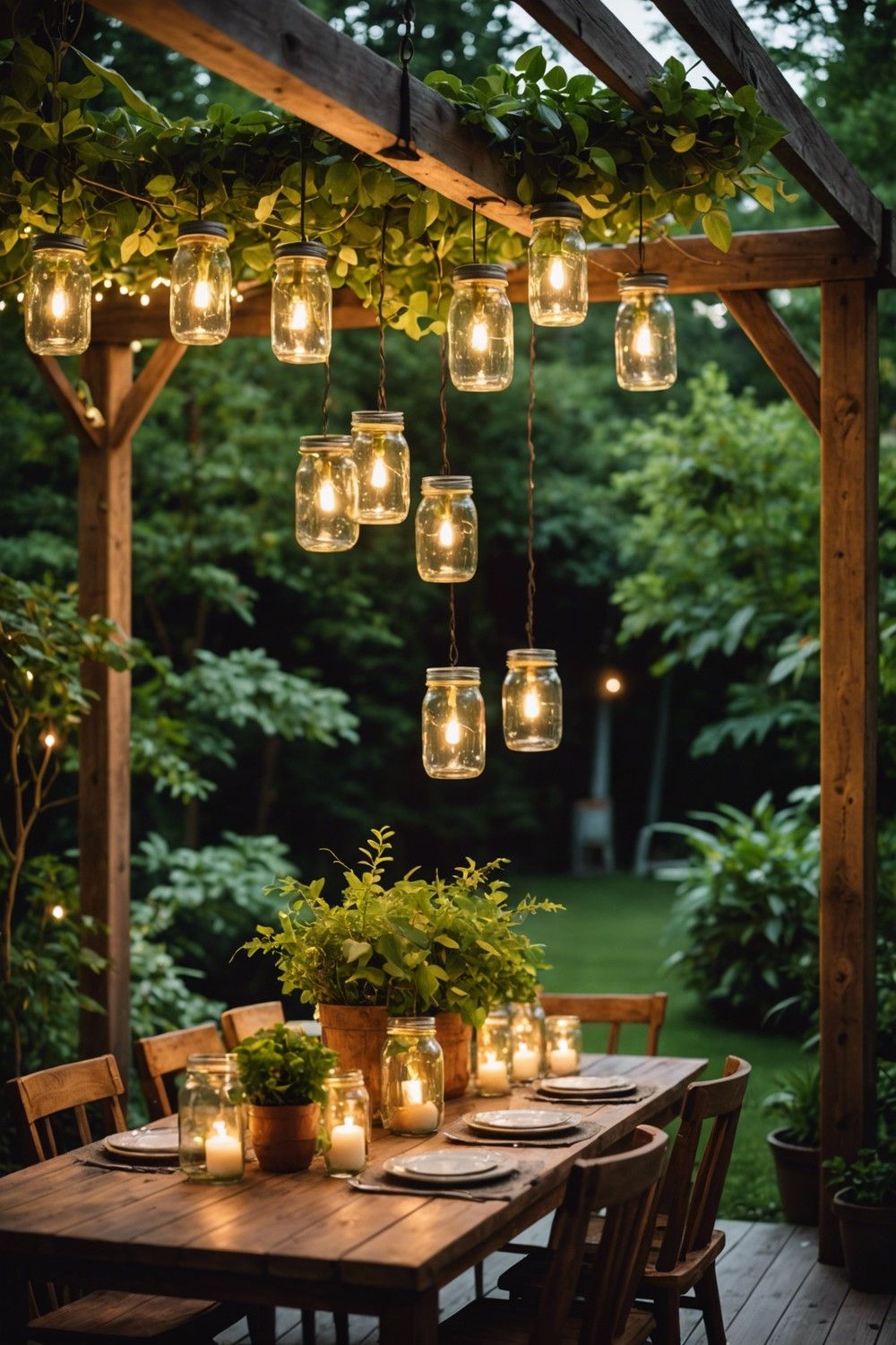Rustic Mason Jar Chandelier Design