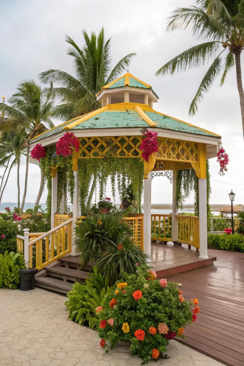 6. Island-Inspired Tropical Gazebo