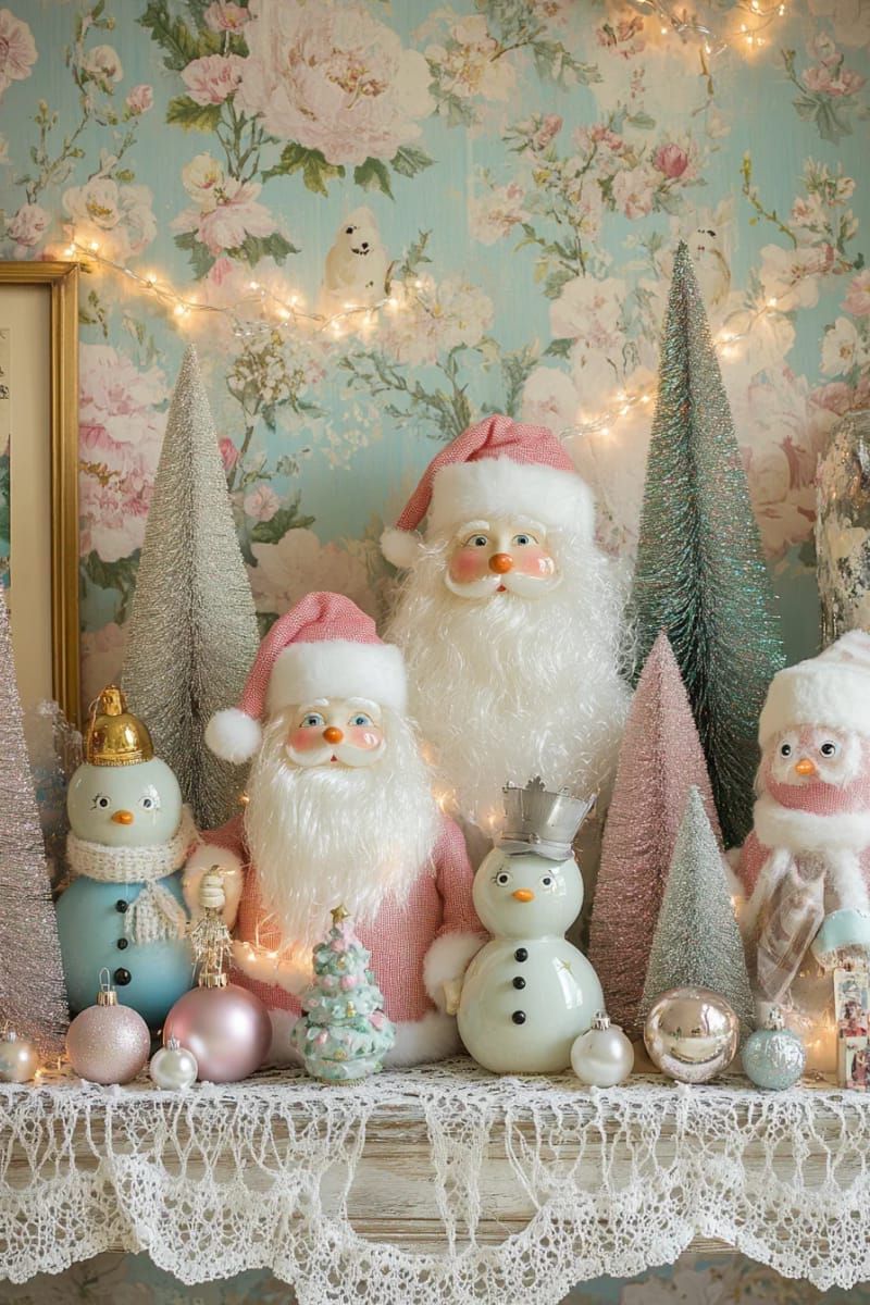 26. Vintage Santa and Snowman Figurine Collection