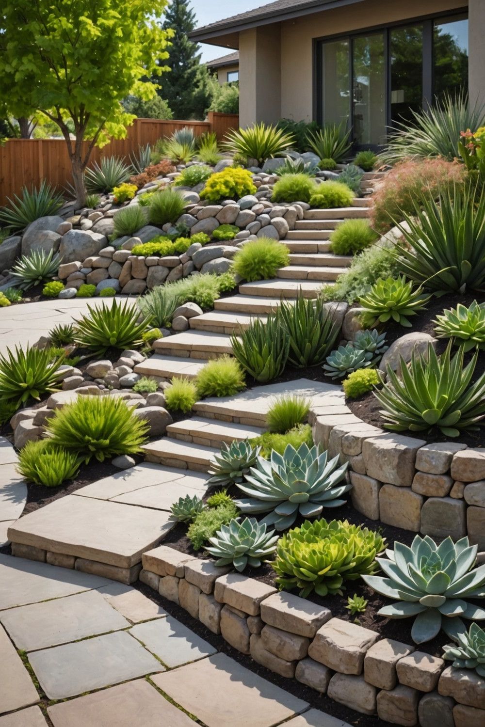 Wavy Wall with Succulent Displays