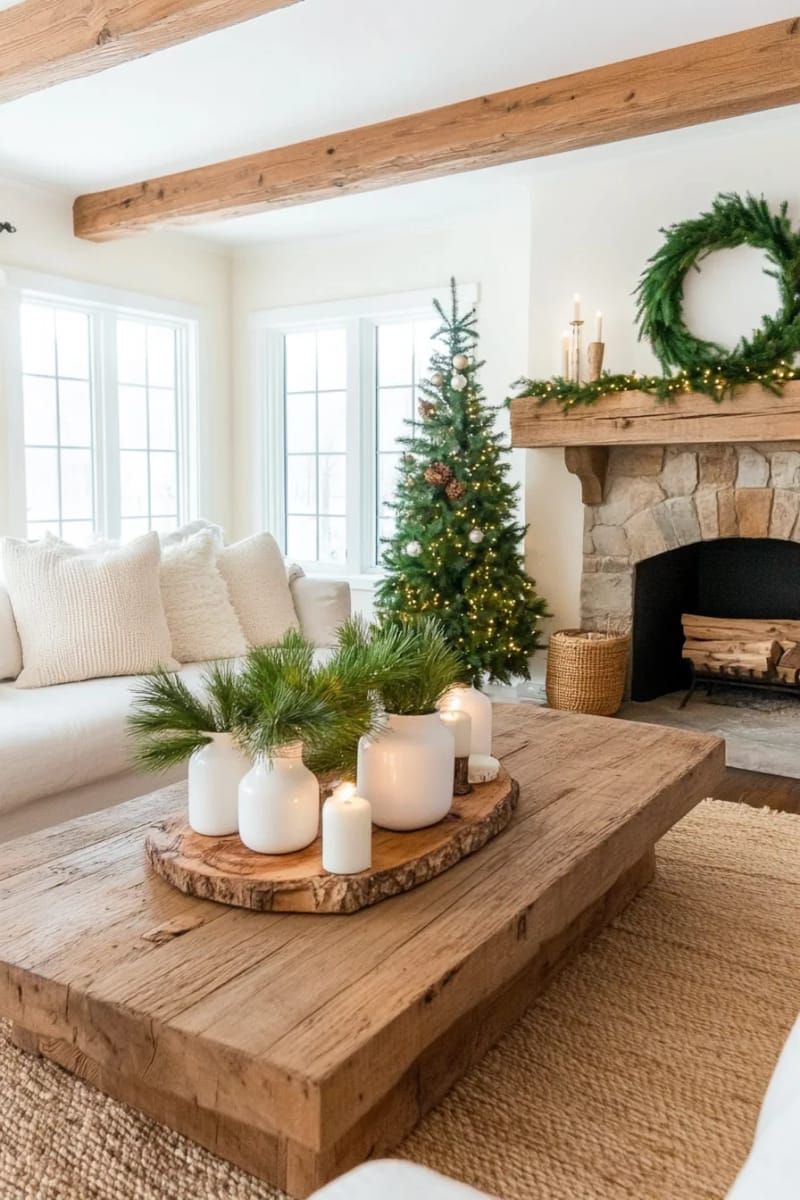 28. Minimalist pine branches displayed in white ceramic vases for a Nordic vibe - photo 2