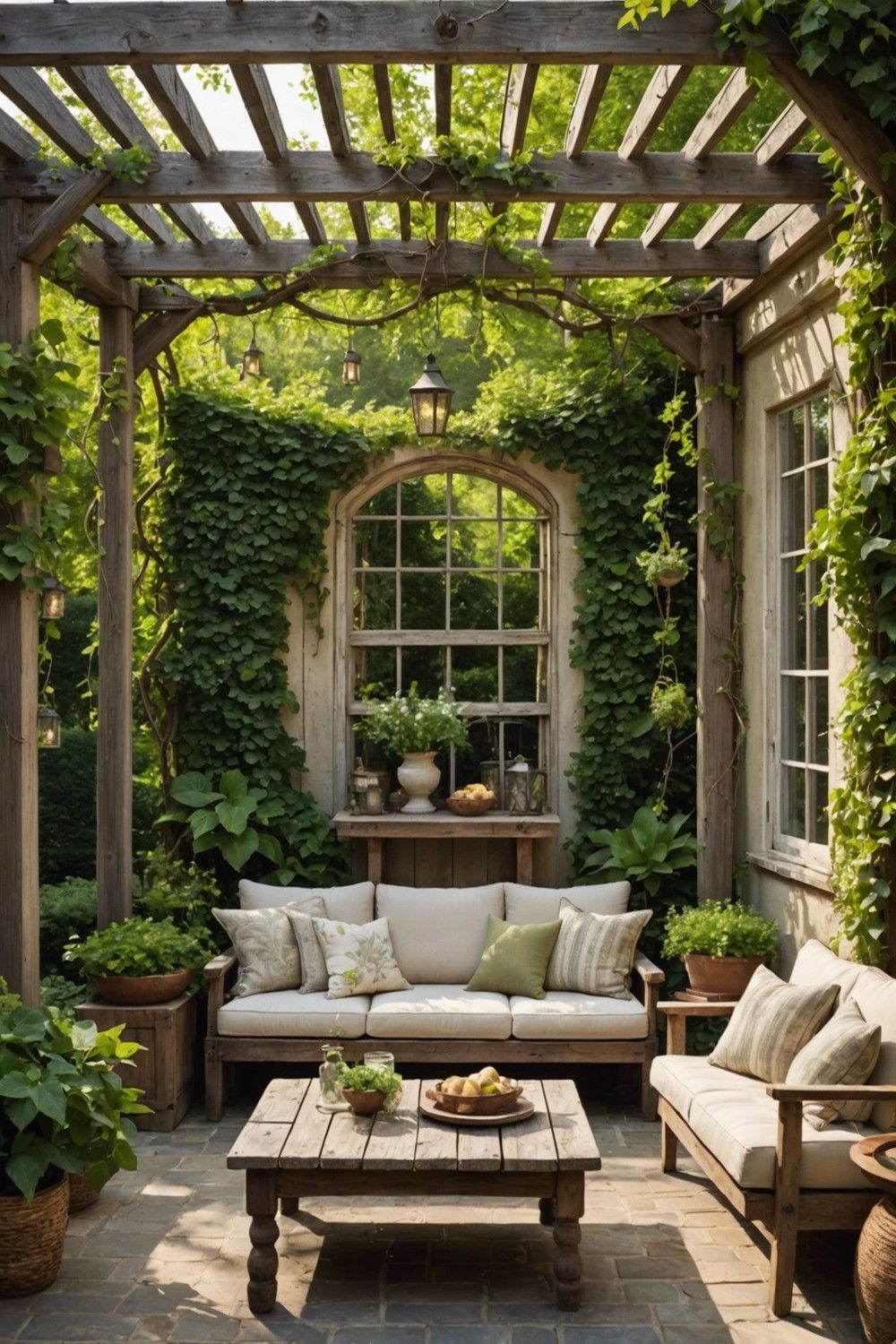 Rustic Charm Corner Pergola