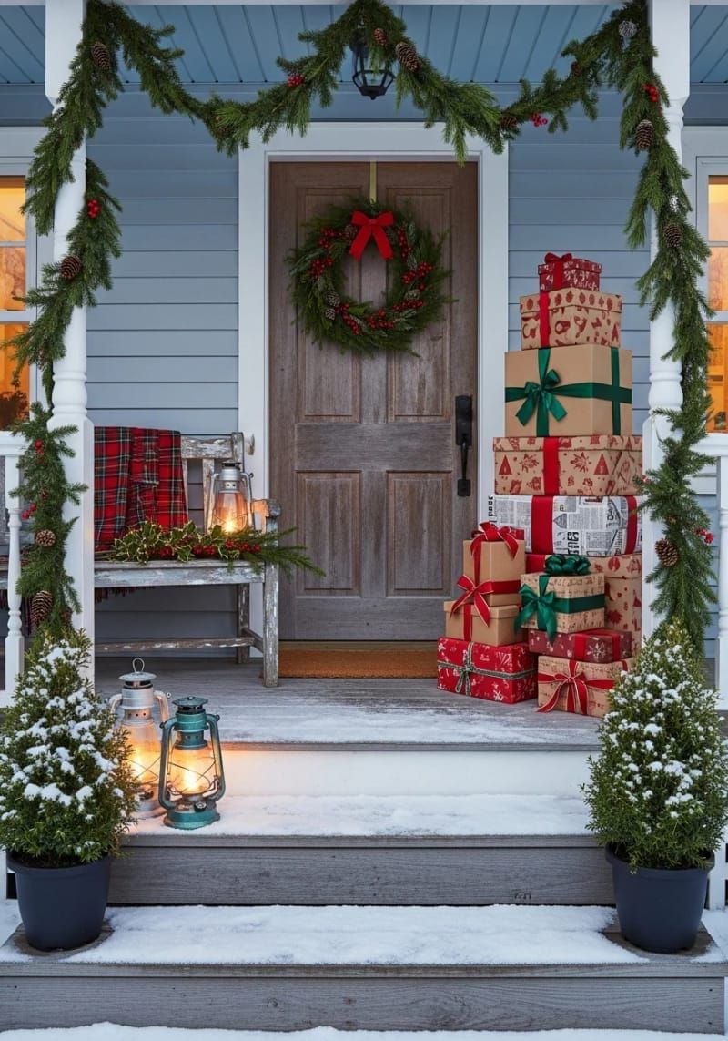 10. Ribbon-Wrapped Cardboard Gift Box Stack - photo 2