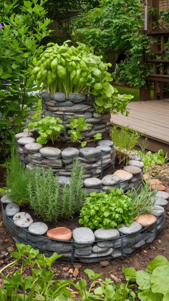 7. Herb Spiral for Vertical Gardening
