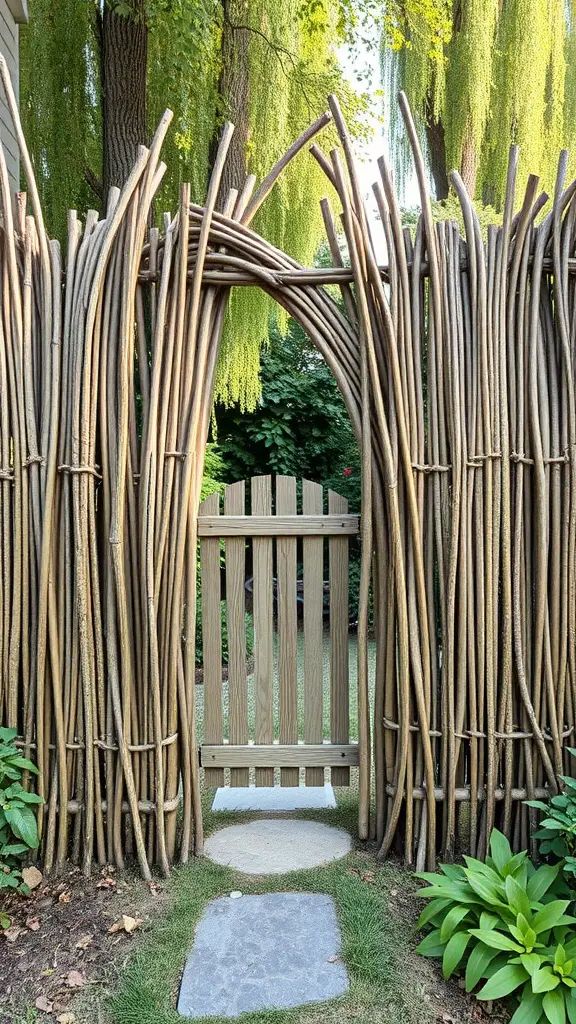 29. Woven Willow Panel Privacy Fence