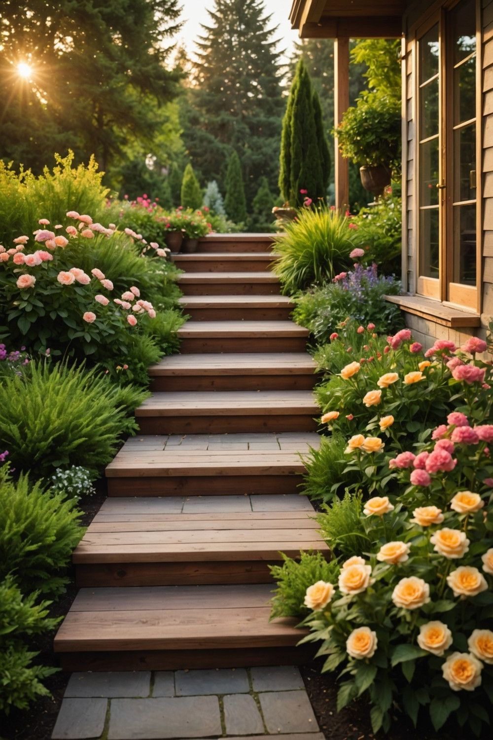 Cedar Wood Steps With a Natural Scent