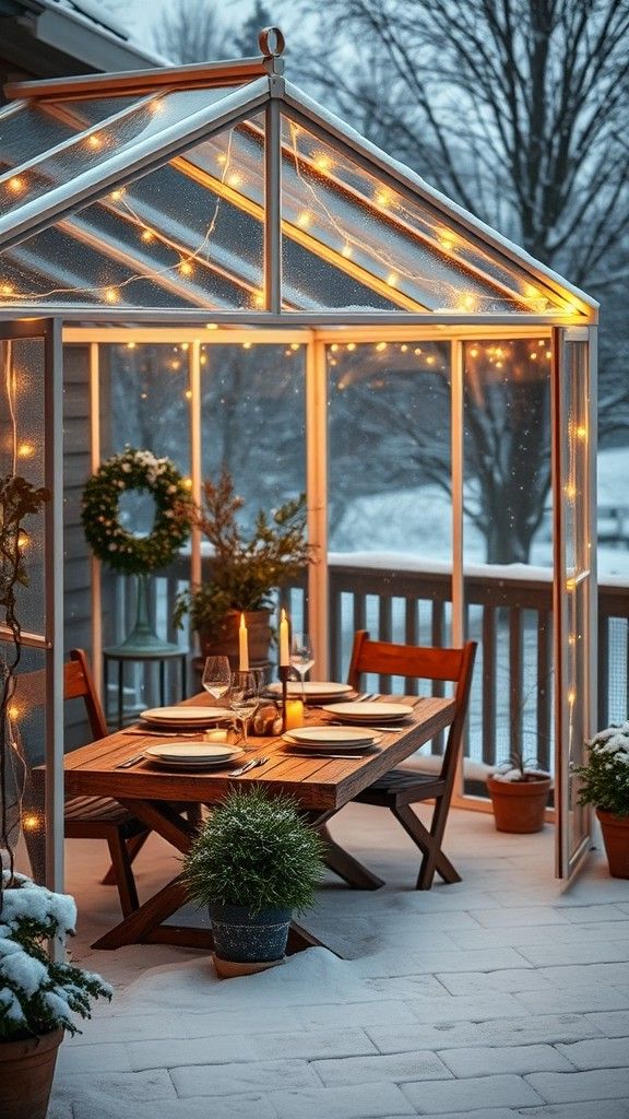 Dining Inside a Pop-Up Greenhouse