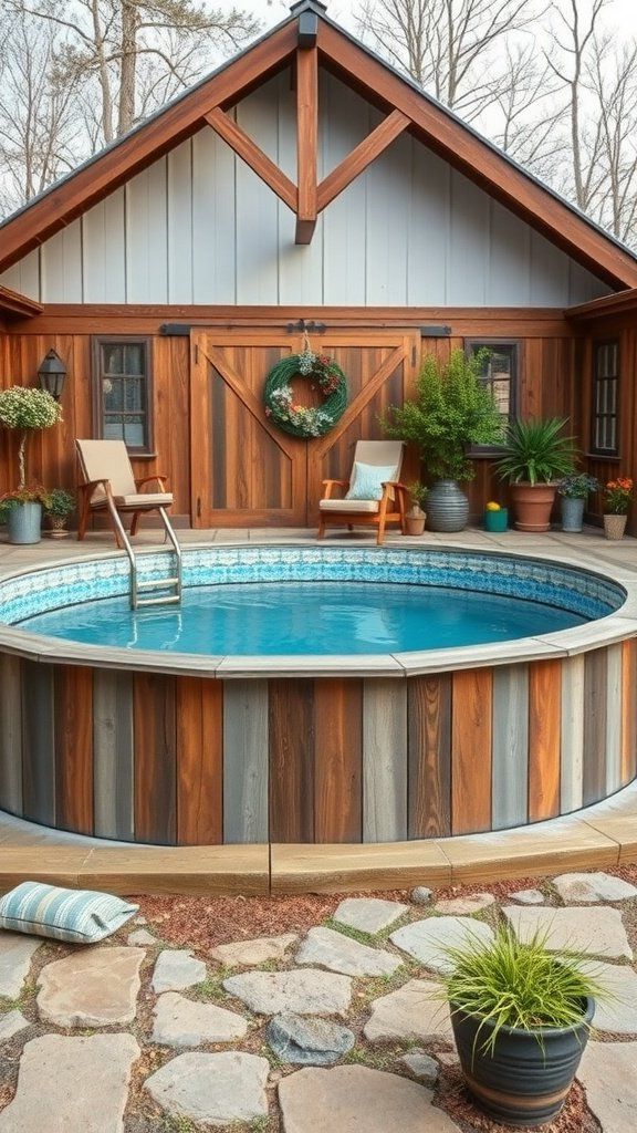 Farmhouse-Style Above Ground Pool Ideas