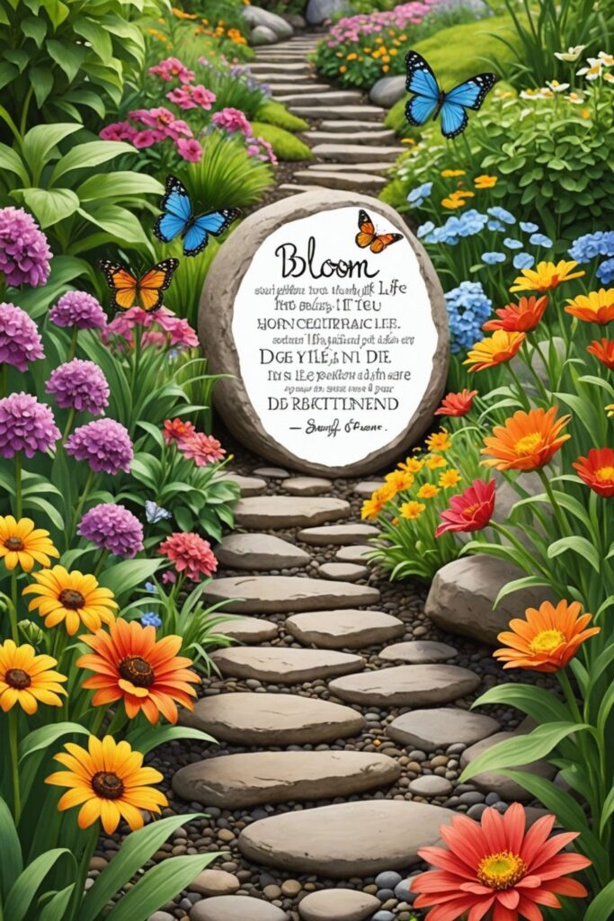 Motivational Quote Rocks for the Garden
