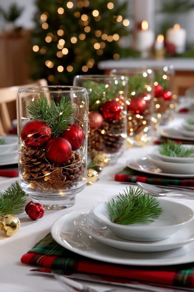 2. Tall Vases With Pinecones and Fairy Lights - photo 2