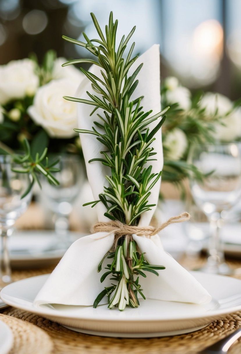 1) Rosemary Sprig Napkin Ties