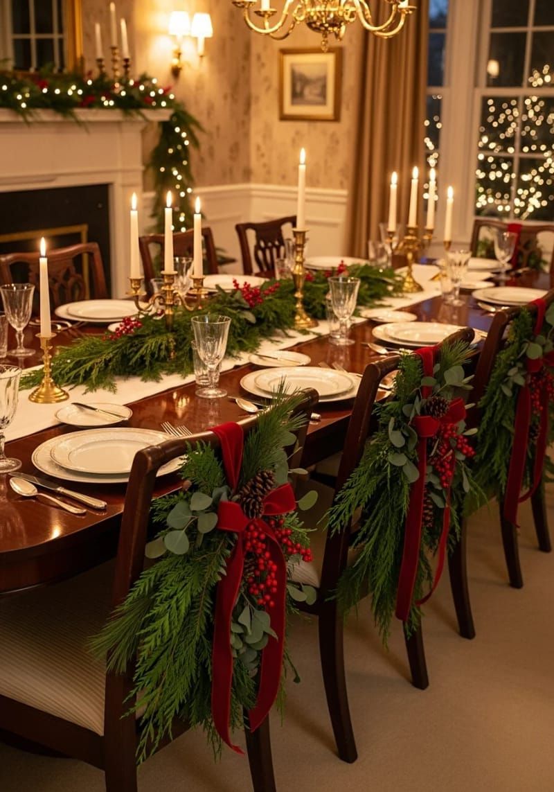 30. Green Garlands on Dining Chair Backs - photo 2