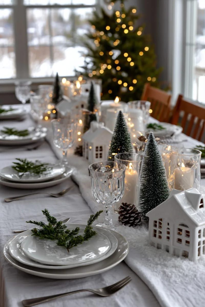 4. Ceramic Christmas Village Centerpiece Idea - photo 2