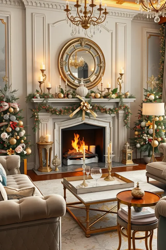 Crystal Details for an Opulent Fireplace Mantel