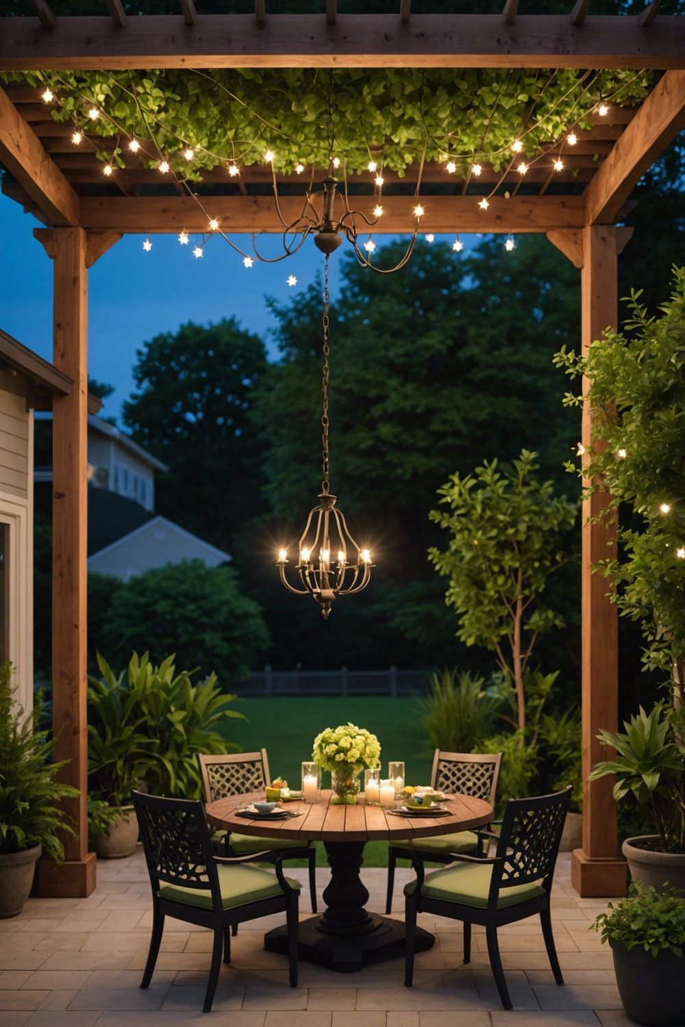 7) Candle-Style Outdoor Chandeliers