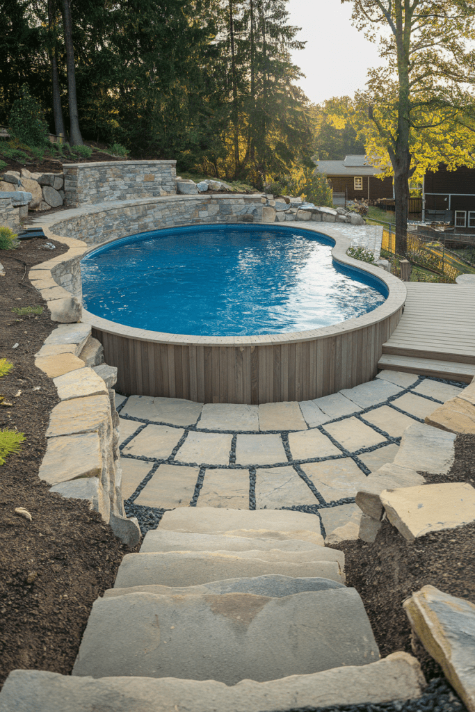 5. Semi-Inground Pool for a Natural Look - photo 2