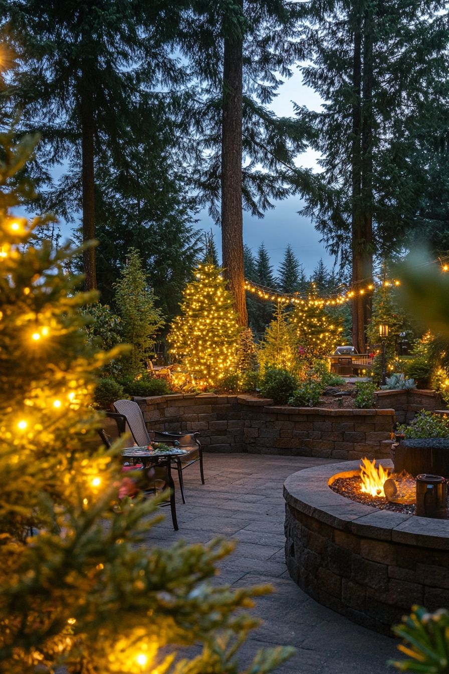 19. Enjoy Twinkle Lights Near the Forest