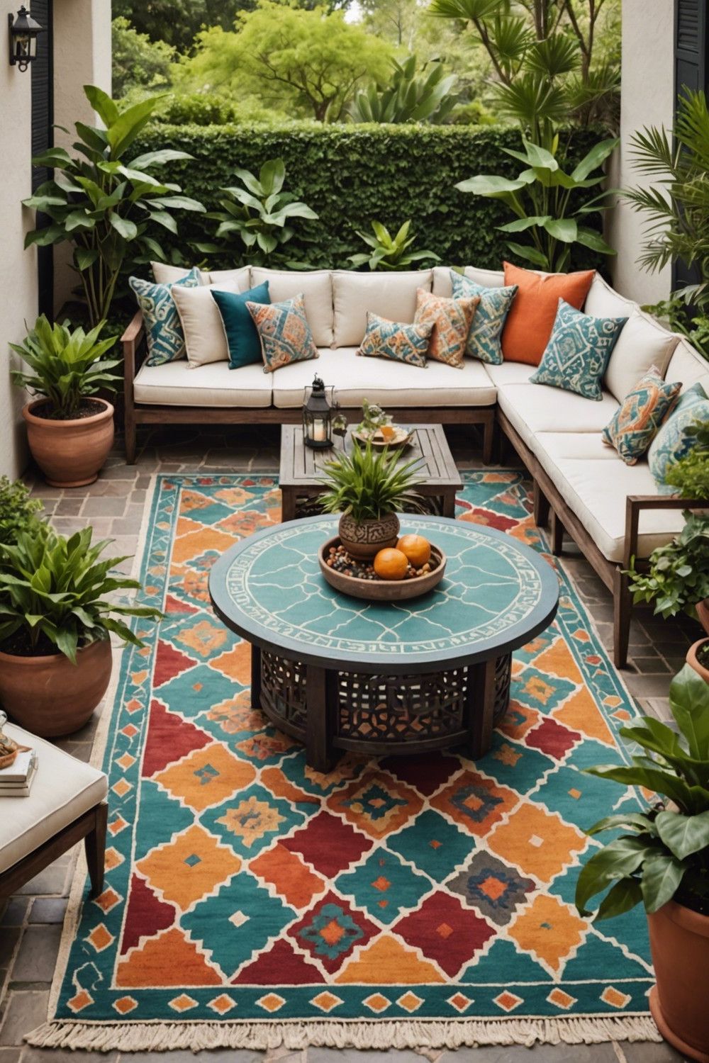 1) Moroccan-Inspired Patterns for Outdoor Rugs