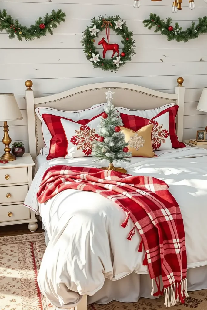 Classic Red and White Christmas Bedroom Looks - photo 2
