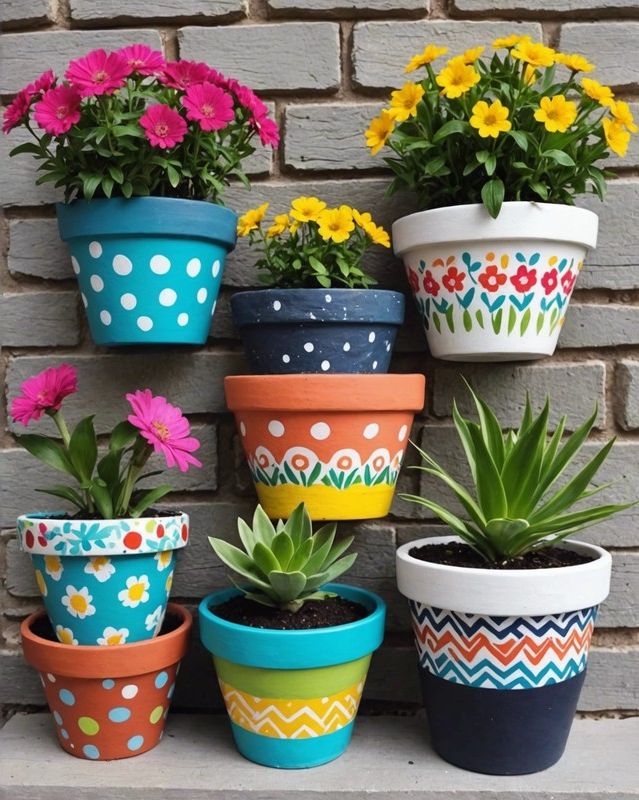 Painted Rock Pot Accents
