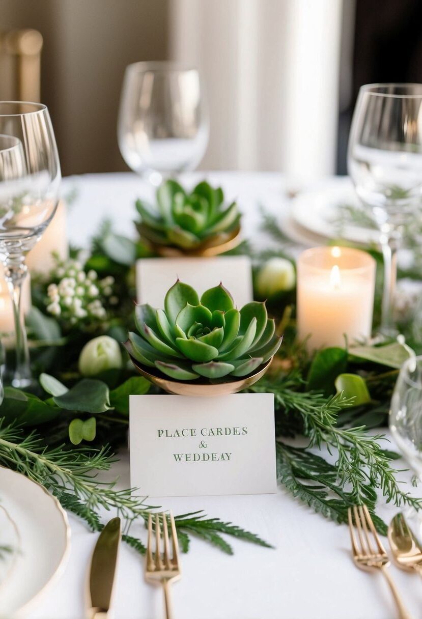 7) Succulent Holders for Place Cards