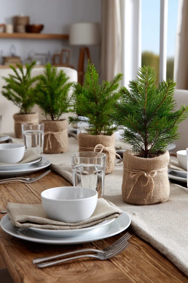 27. Burlap Pots With Petite Fir Trees - photo 2